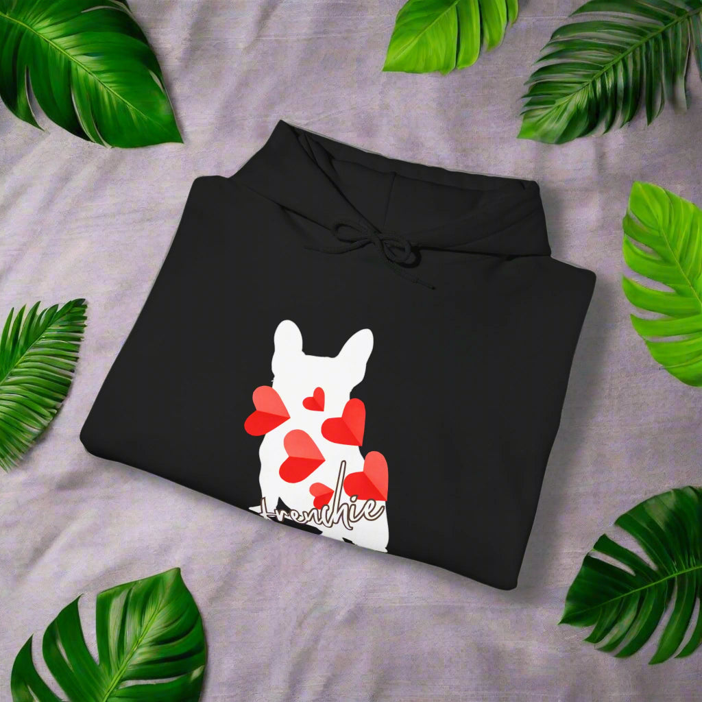 folded hoodie french bulldog dog frenchie hoodie sweatshirt black