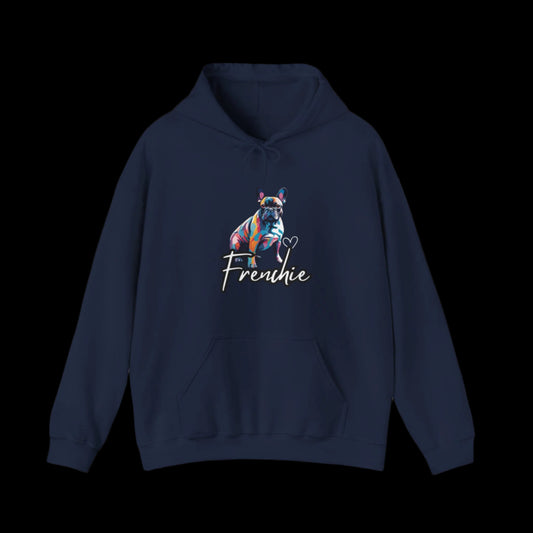 frenchie french bulldog hoodie premium sweatshirt clothes blue