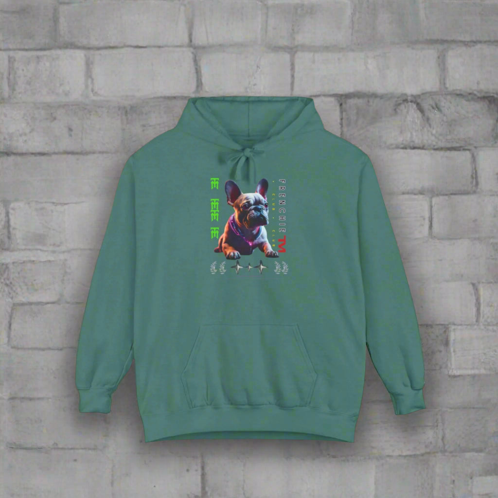 frenchie hoodie french bulldog green