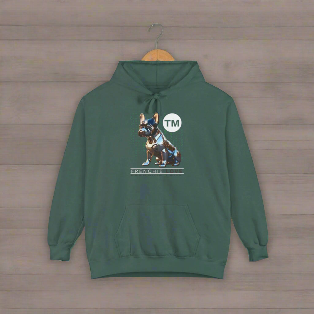 frenchie_love_metalic_french_bulldog_premium_hoodie dark green