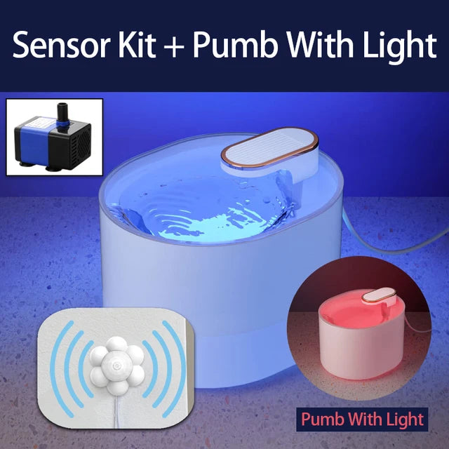 led lights full kit Automatic Cat Water Fountain. - Sniff Waggle And Walk