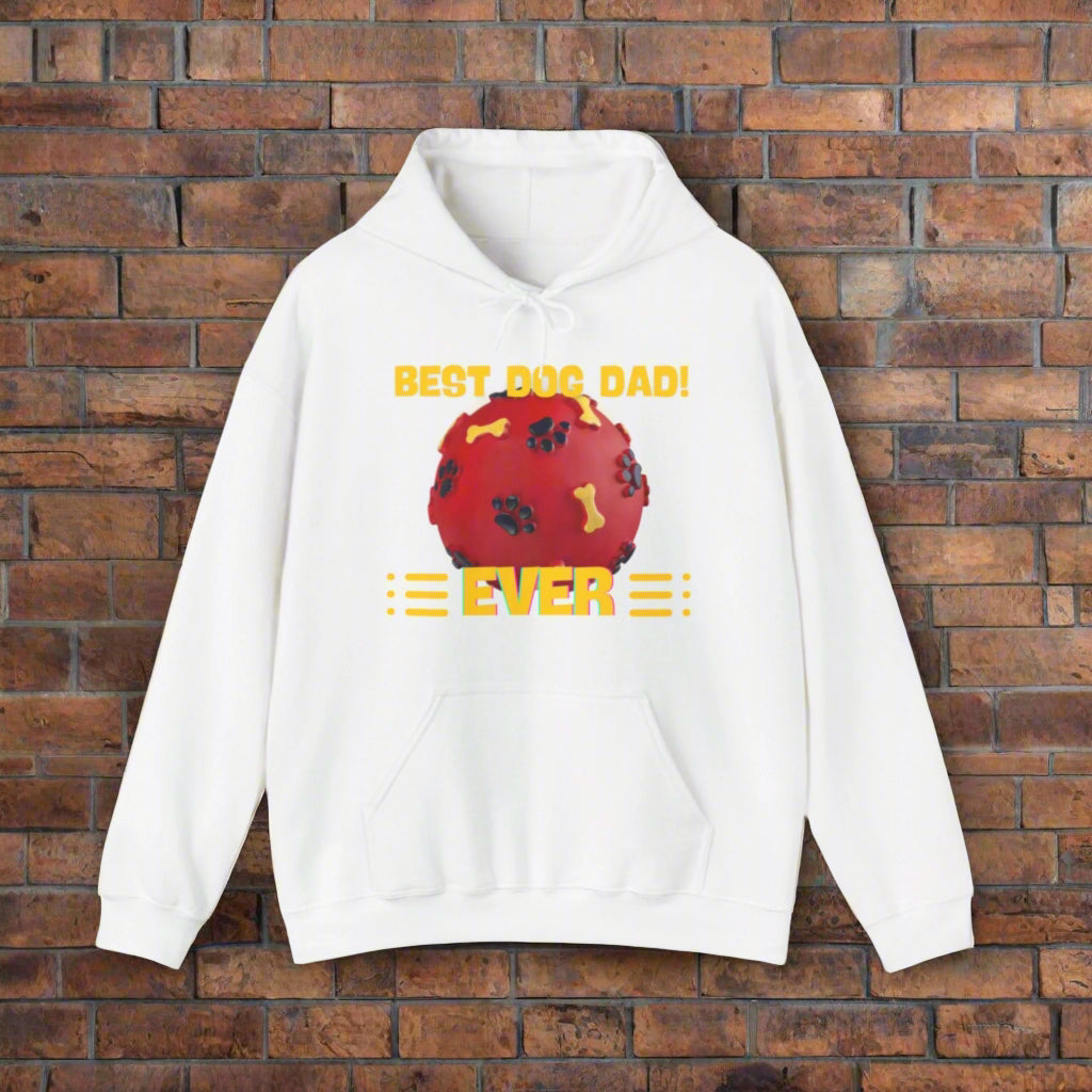 white "Best Dog Dad Ever" Hooded Sweatshirt - premium hoodie funny Sniff Waggle And Walk