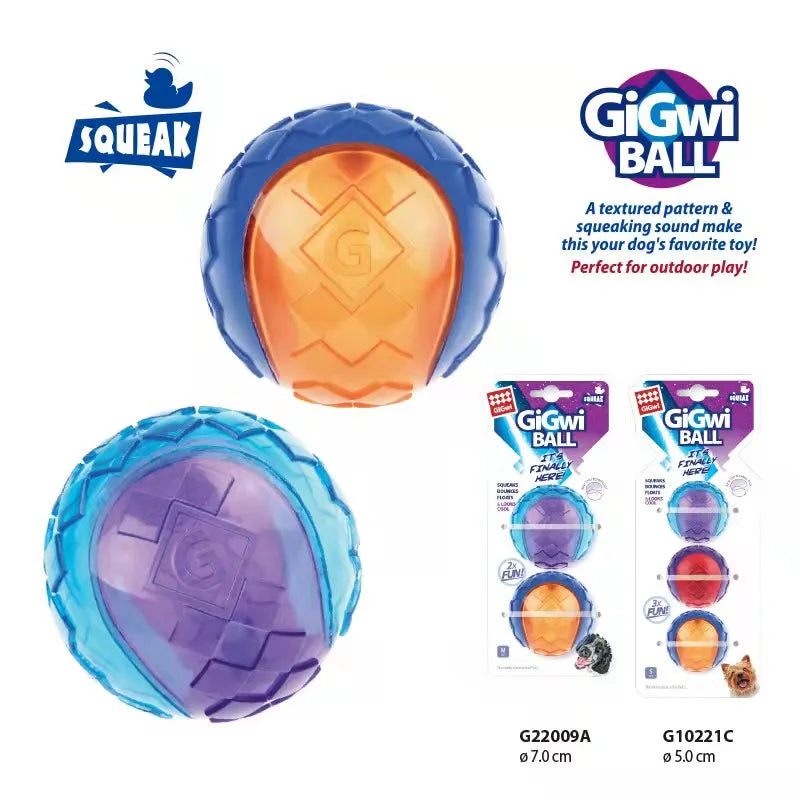 🐾 Snifwagglenwalk Gigwi Toys G-Ball Series: Interactive Squeaky Balls for Small/Medium Dogs - Sniff Waggle And Walk