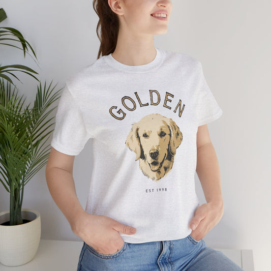 Golden Retriever vintage t-shirt in ash, front view