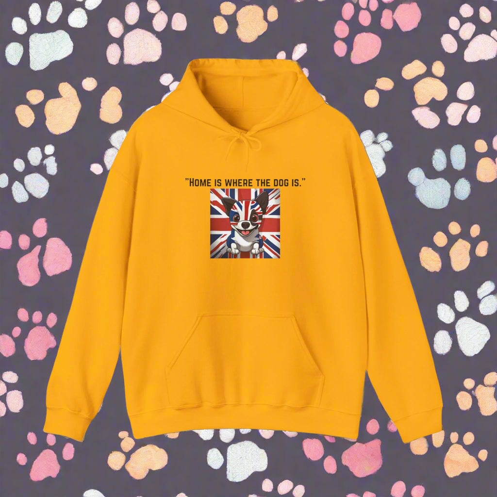 dog clothes "Home is where the dog is." Hooded Sweatshirt - Sniff Waggle And Walk