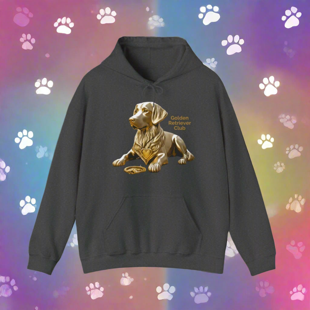 golden retriever hooded sweatshirt hoodie gray