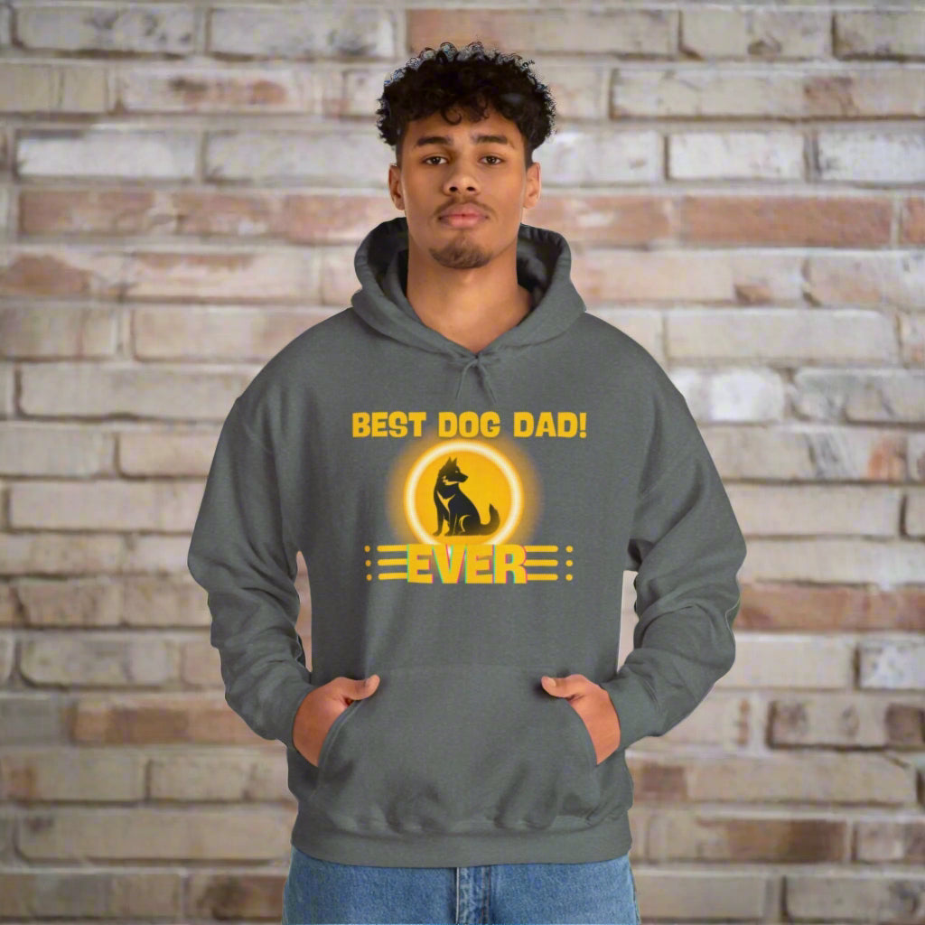 "Best dog dad ever" Hooded Sweatshirt - Sniff Waggle And Walk gray eco friendly