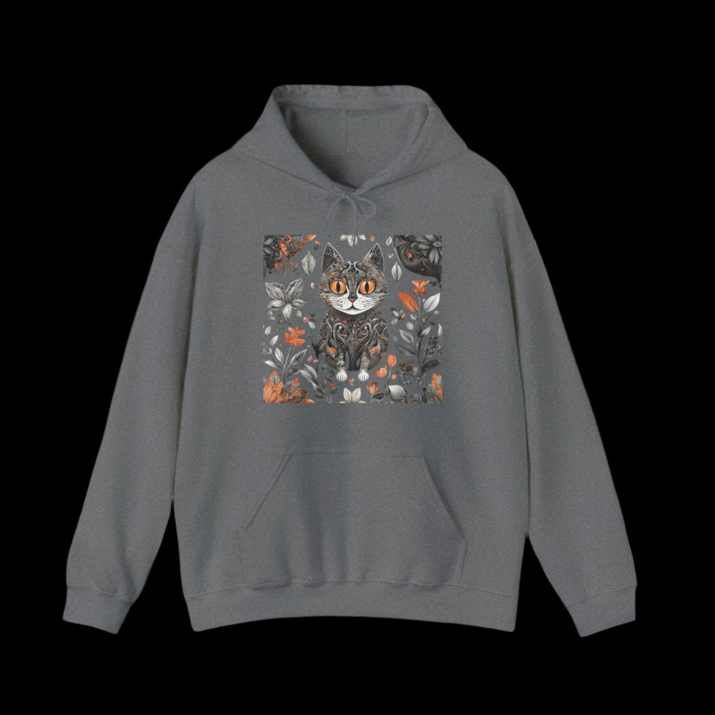 gray cat hoodie pussy clothing black