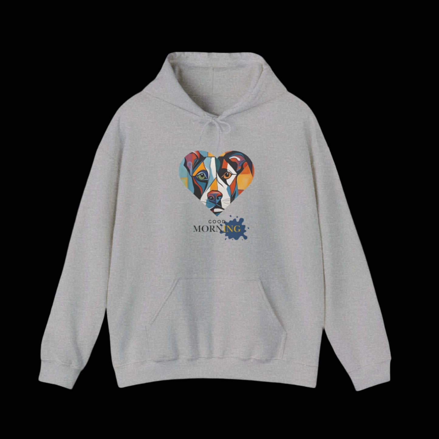 gray good morning dog abstract design og walking clothes