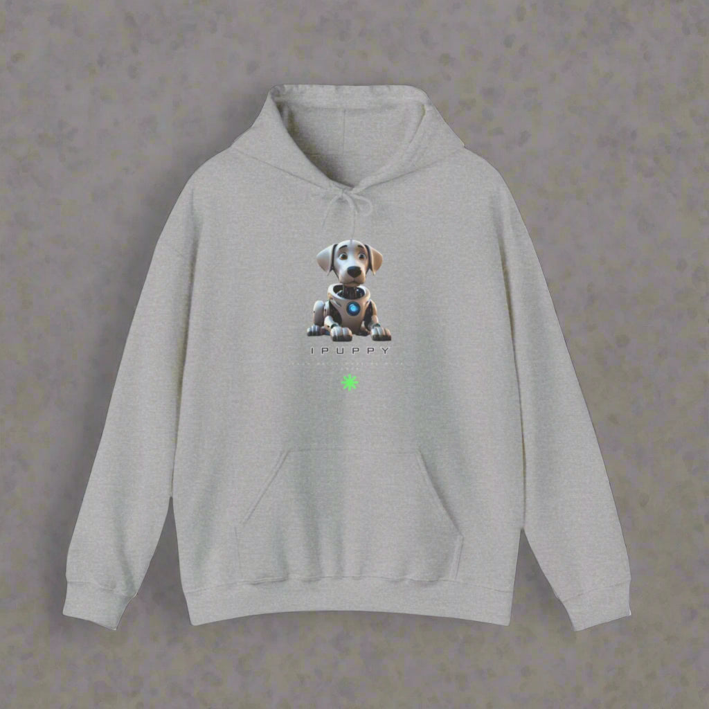 gray puppy design hoodie dog lover hoodie