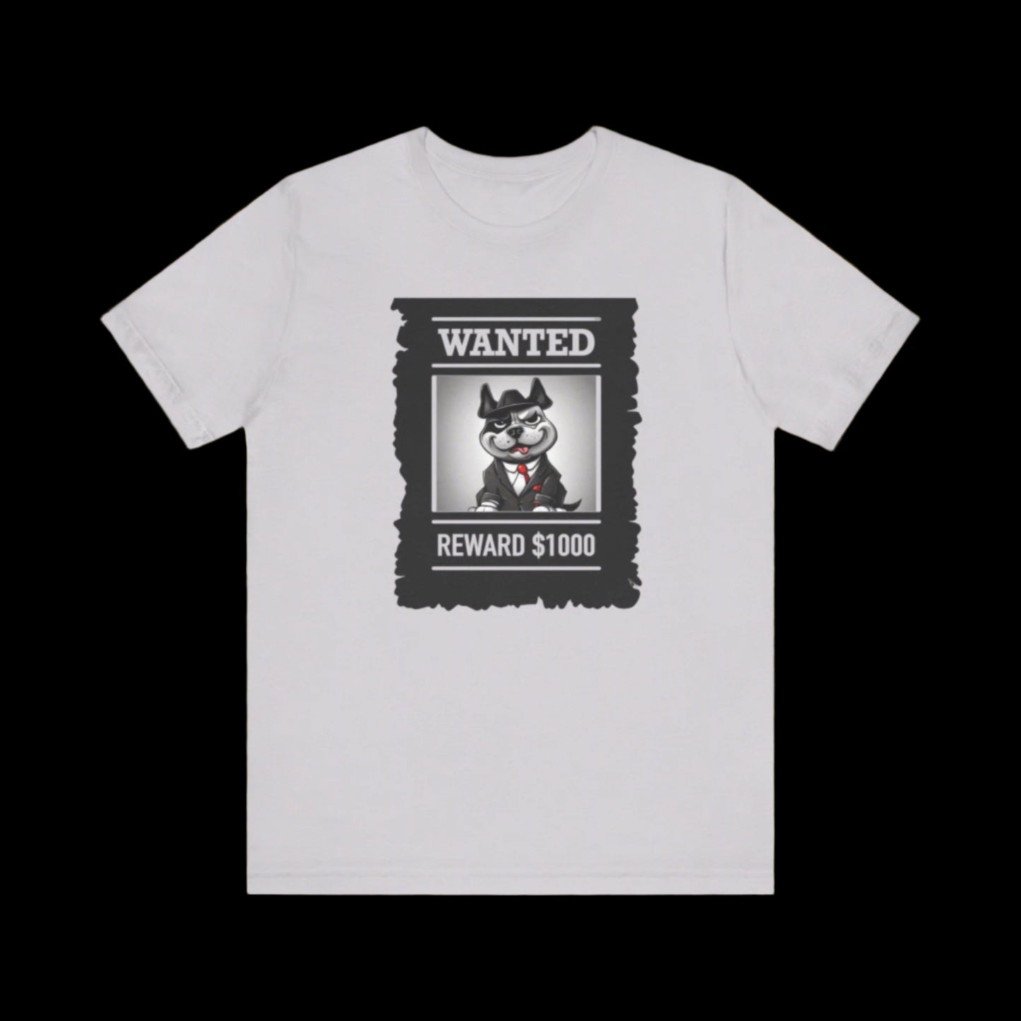 Unisex Jersey Short Sleeve Wanted T-shirt - Sniff Waggle And Walk funny gray dog t-shirt
