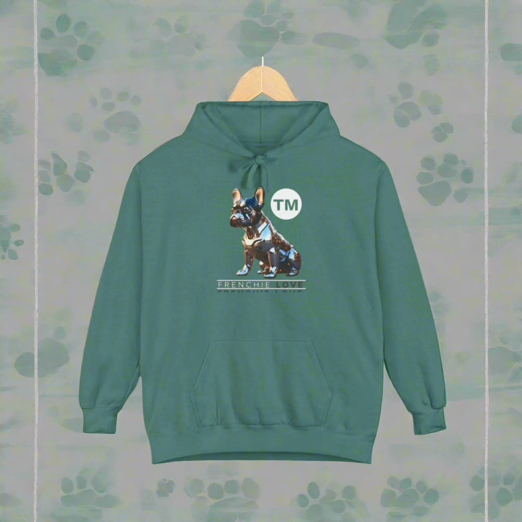 frenchie_love_metalic_french_bulldog_premium_hoodie green