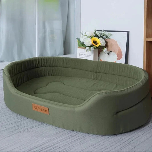 Lightweight large dog bed with plush fluffy material for home or travel