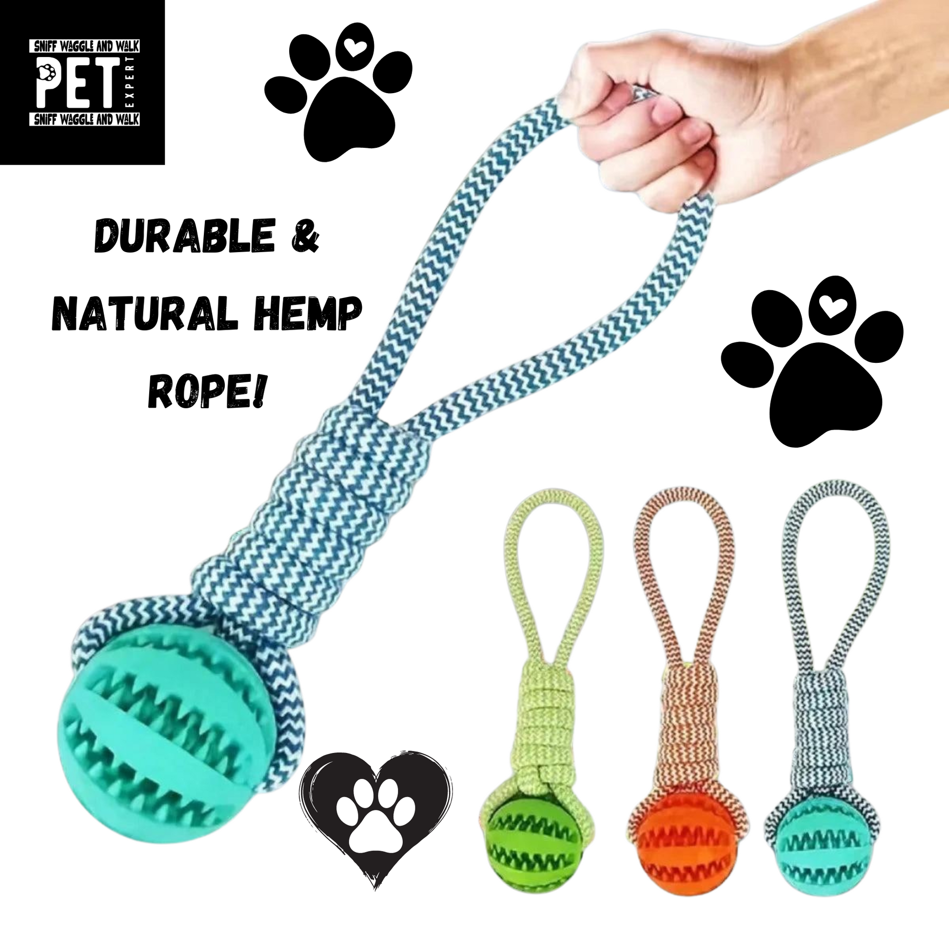 hemp rope dog toy slow feeder tough