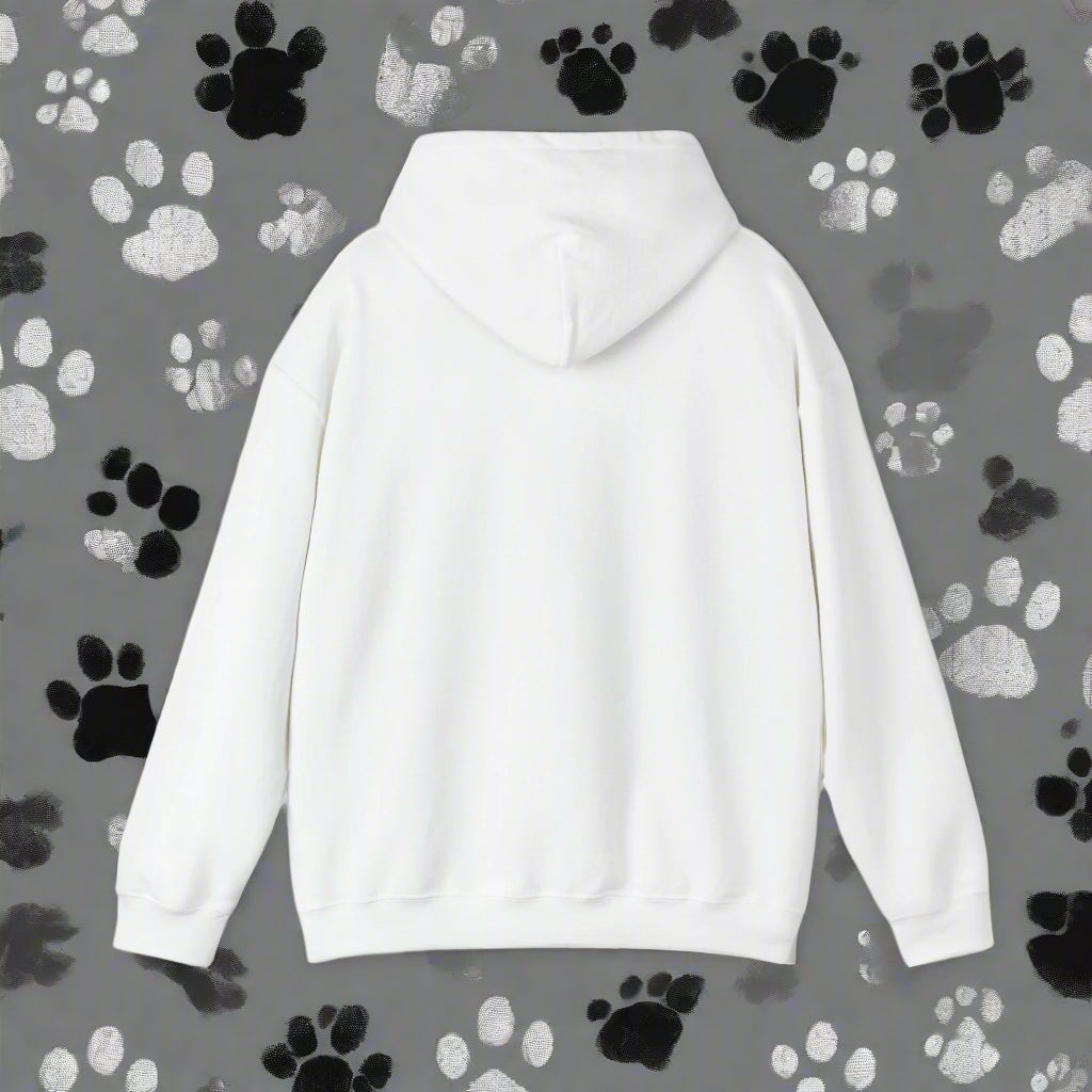 dog walker hood down view hoodie sweatshirt