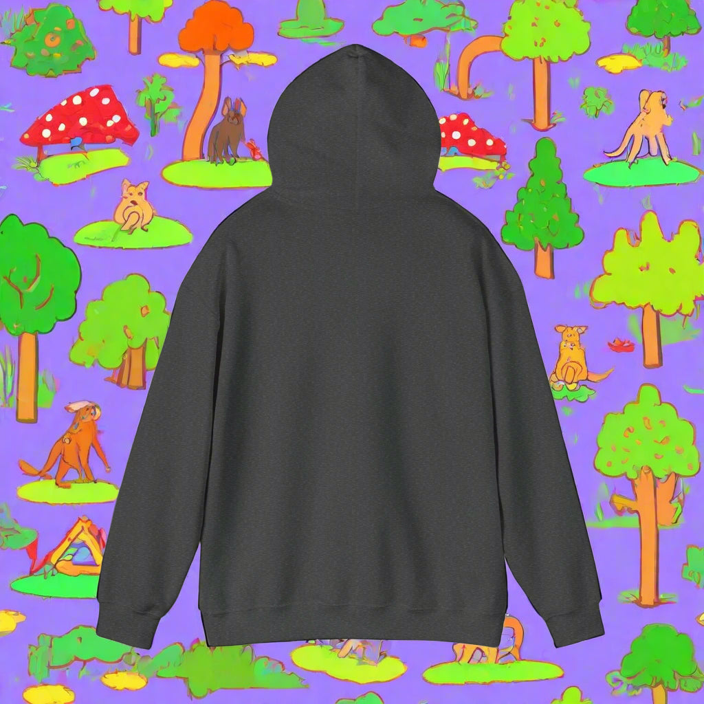 "THIS IS MY DOG WALKING HOODIE" Hooded Sweatshirt - Sniff Waggle And Walk gray hood up