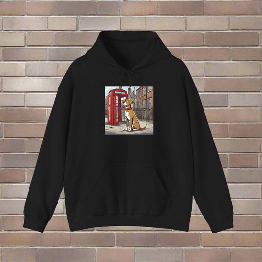 dog + phone box Hooded Sweatshirt - Sniff Waggle And Walk black gift