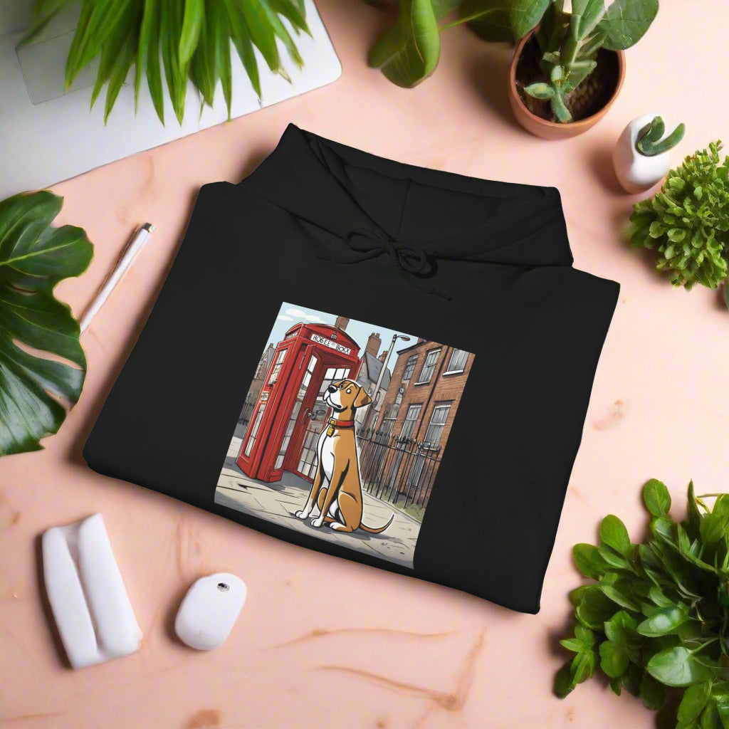 Unisex Heavy Blend™ dog + phone box Hooded Sweatshirt - Sniff Waggle And Walk