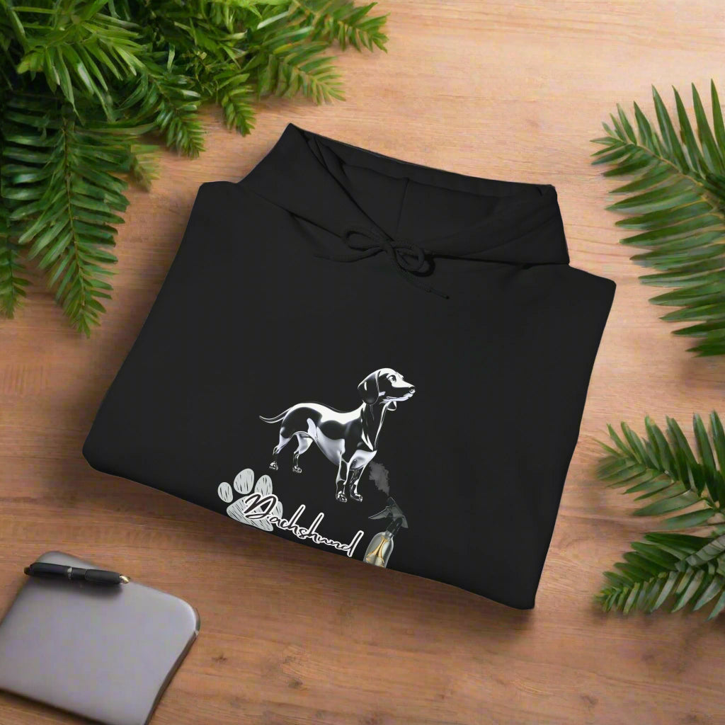 hoodie folded view sausage dog dachshund clothing