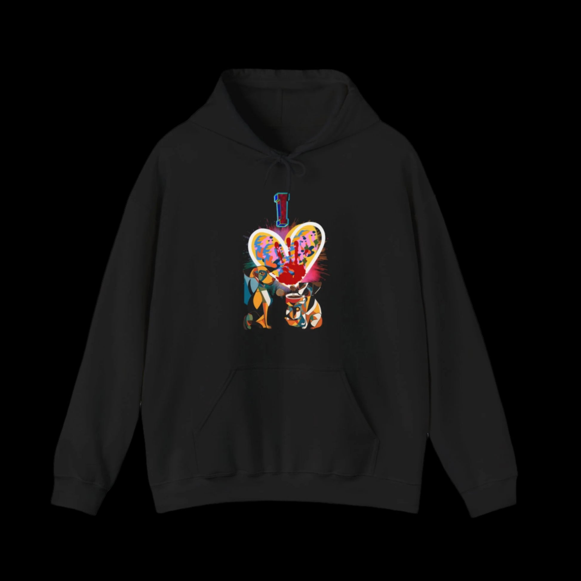 i love dogs hoodie premium black