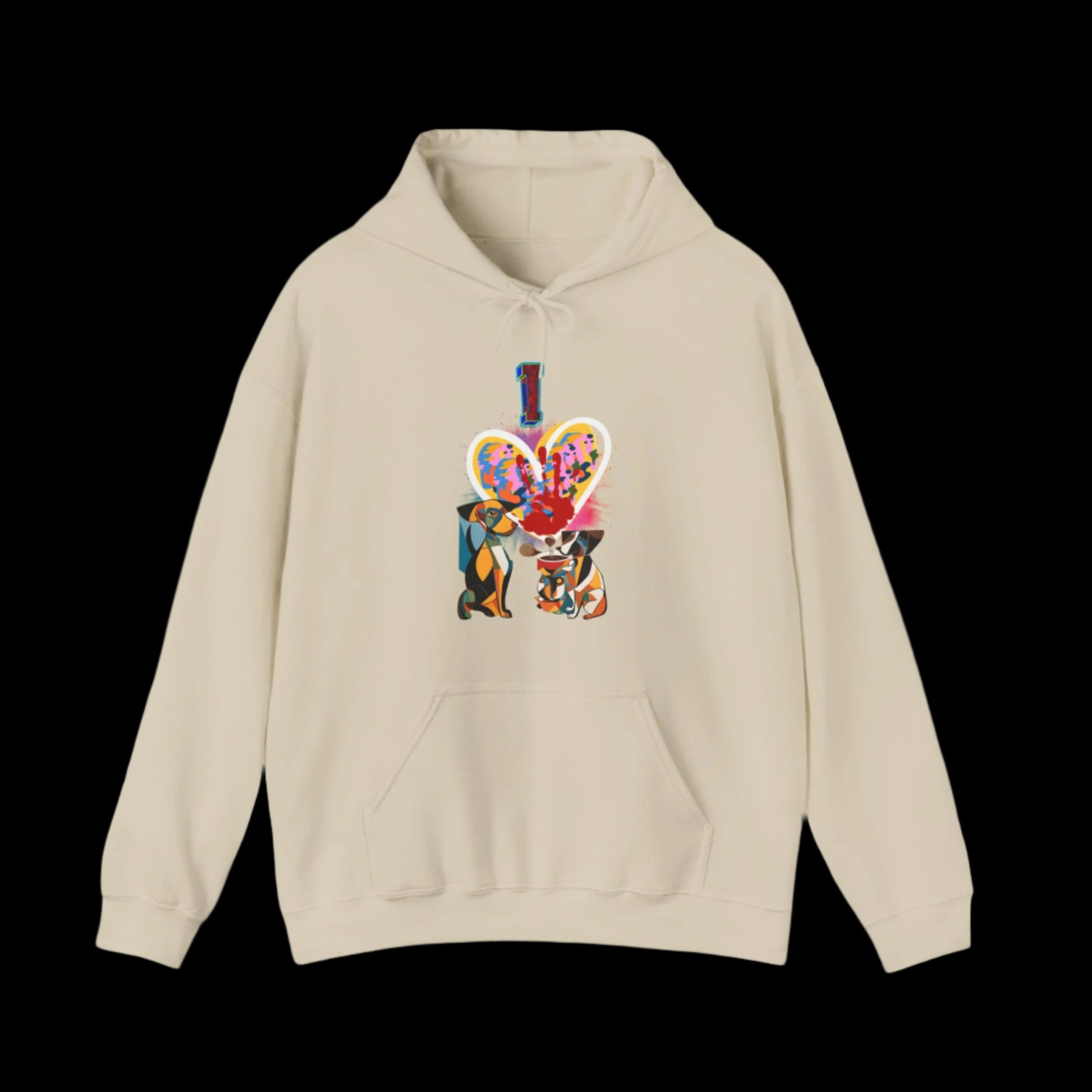 i love dogs hoodie premium cream