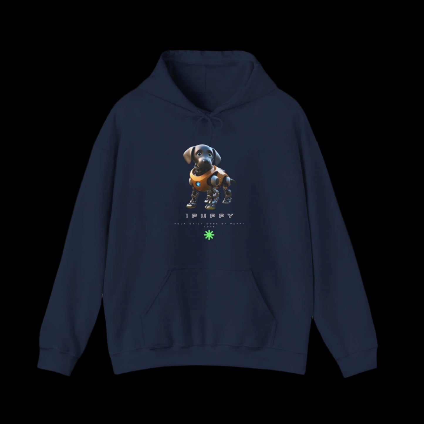 ipuppy puppy robot hoodie dark blue sniffwaggleandwalk