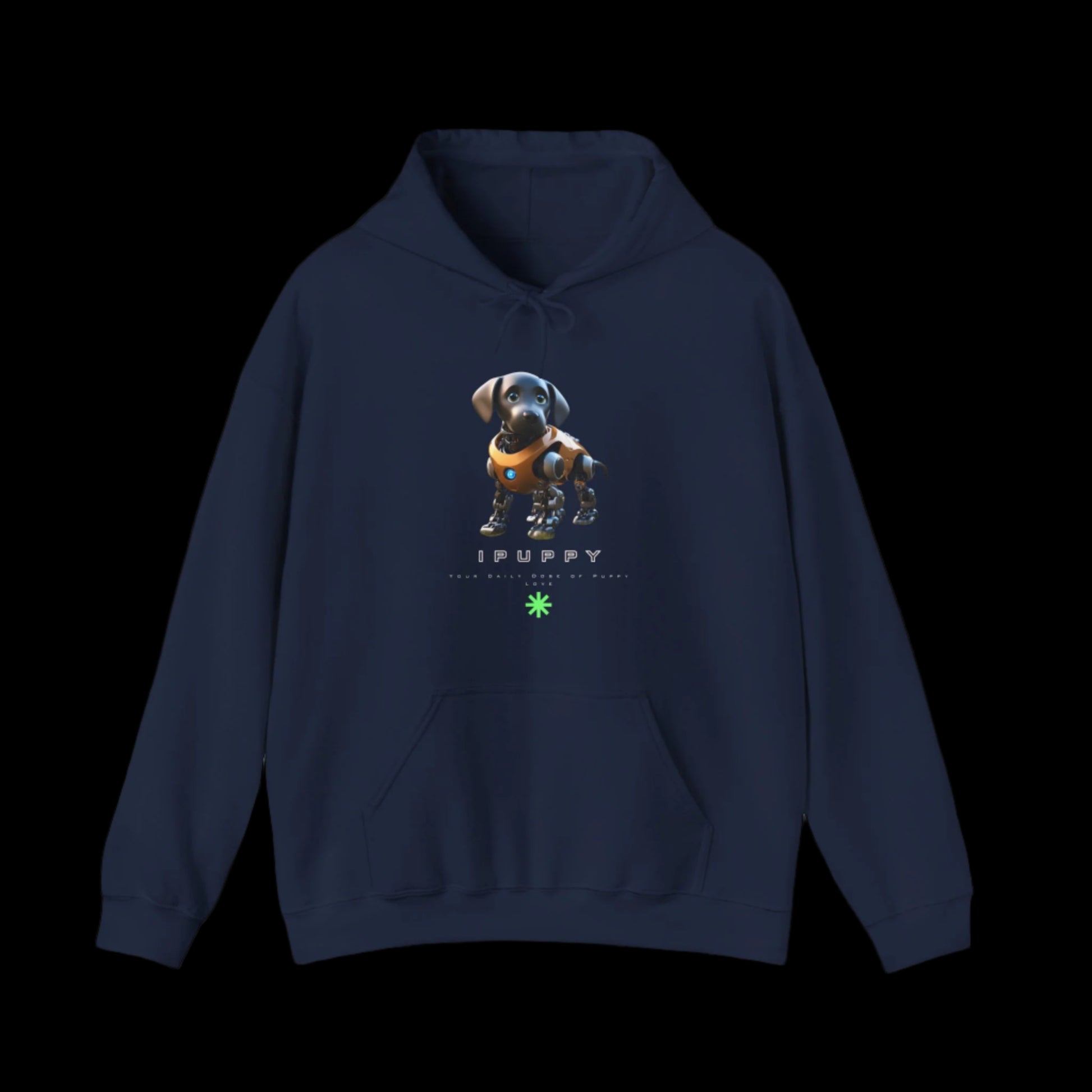 ipuppy puppy robot hoodie dark blue sniffwaggleandwalk