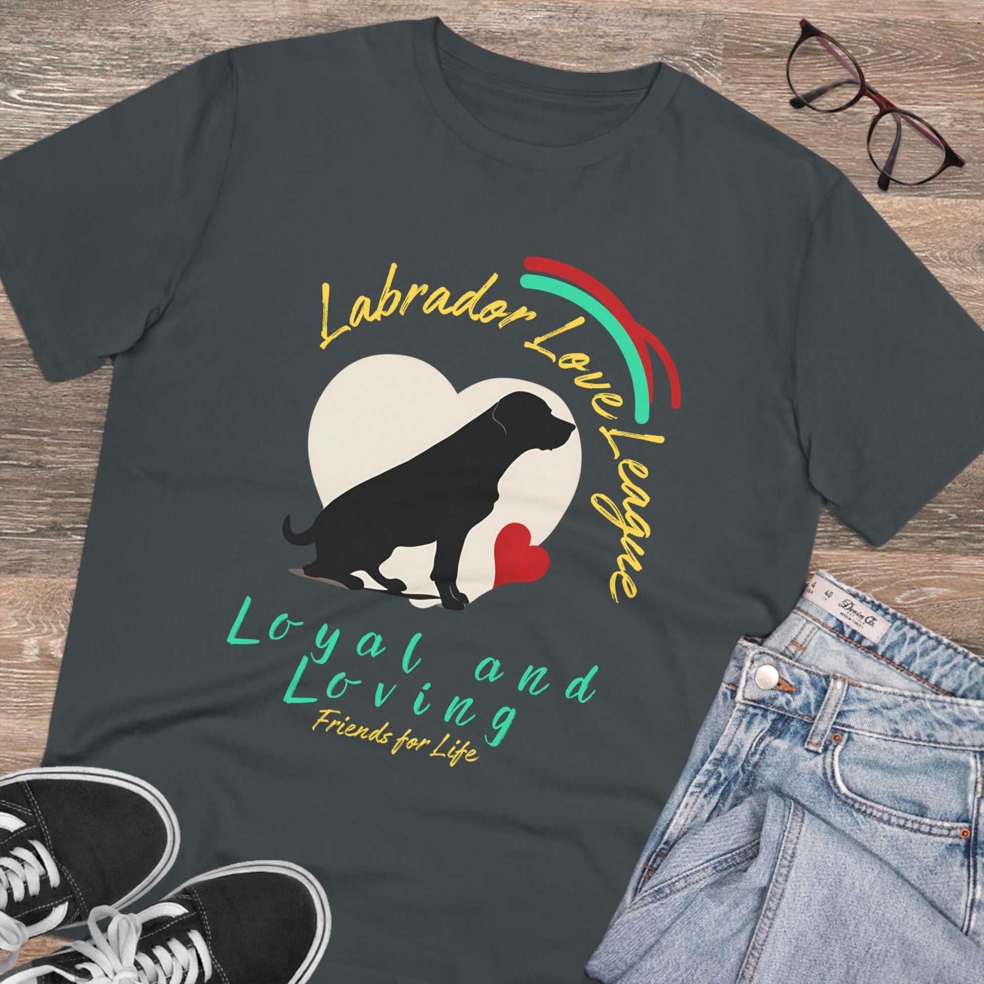 "LABRADOR LOVE LEAGUE" Organic Creator T-shirt - Unisex - Sniff Waggle And Walk gray tshirt