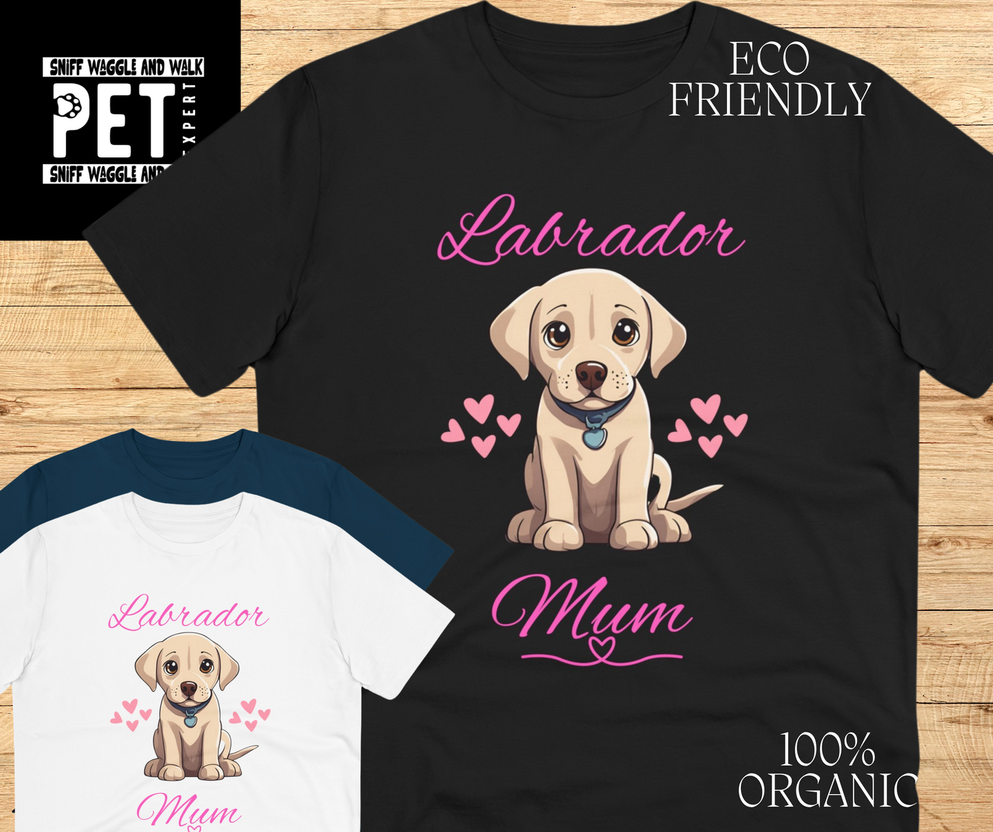 black labrador mum funny tshirt eco friendly