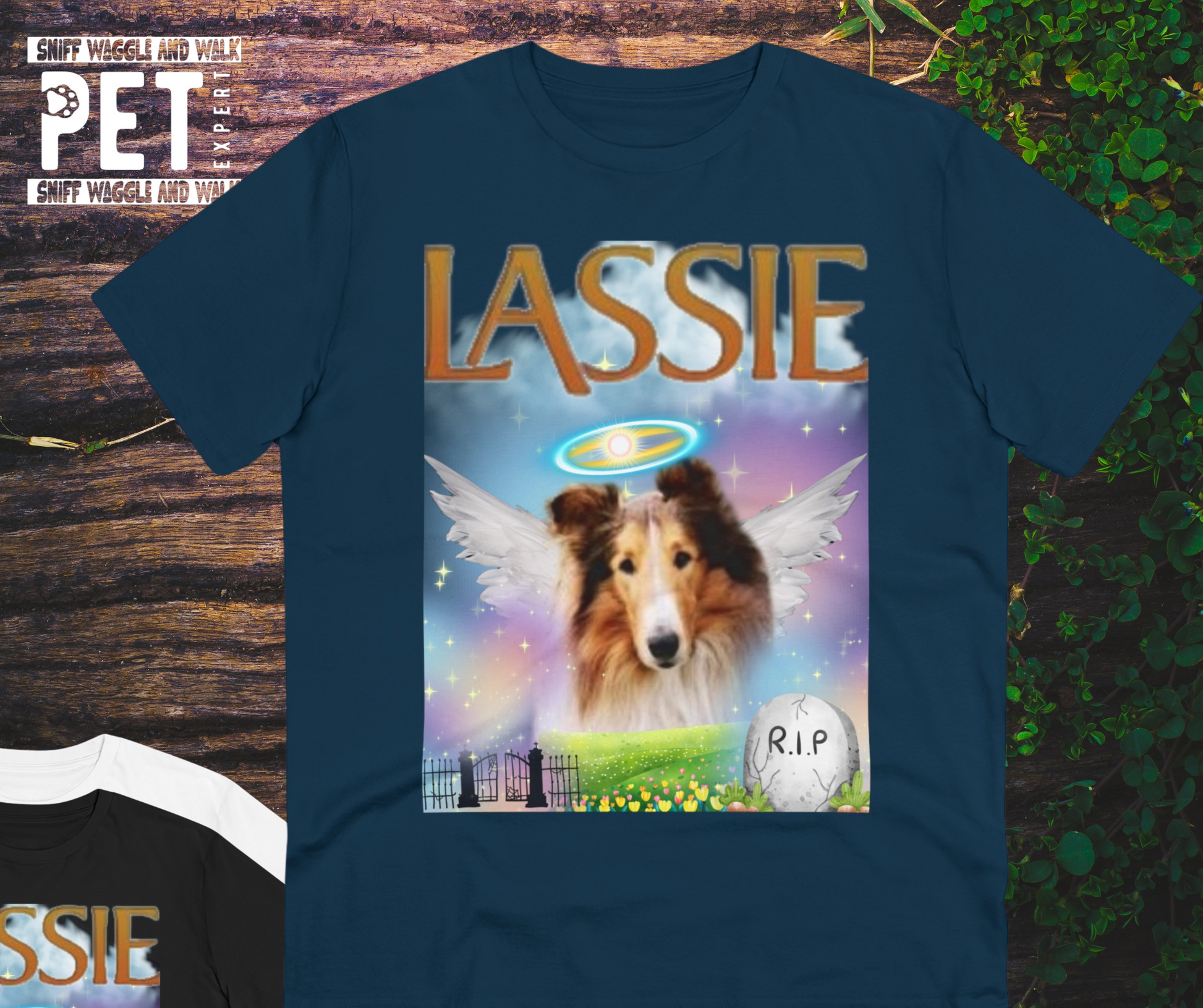lassie dog t-shirt blue