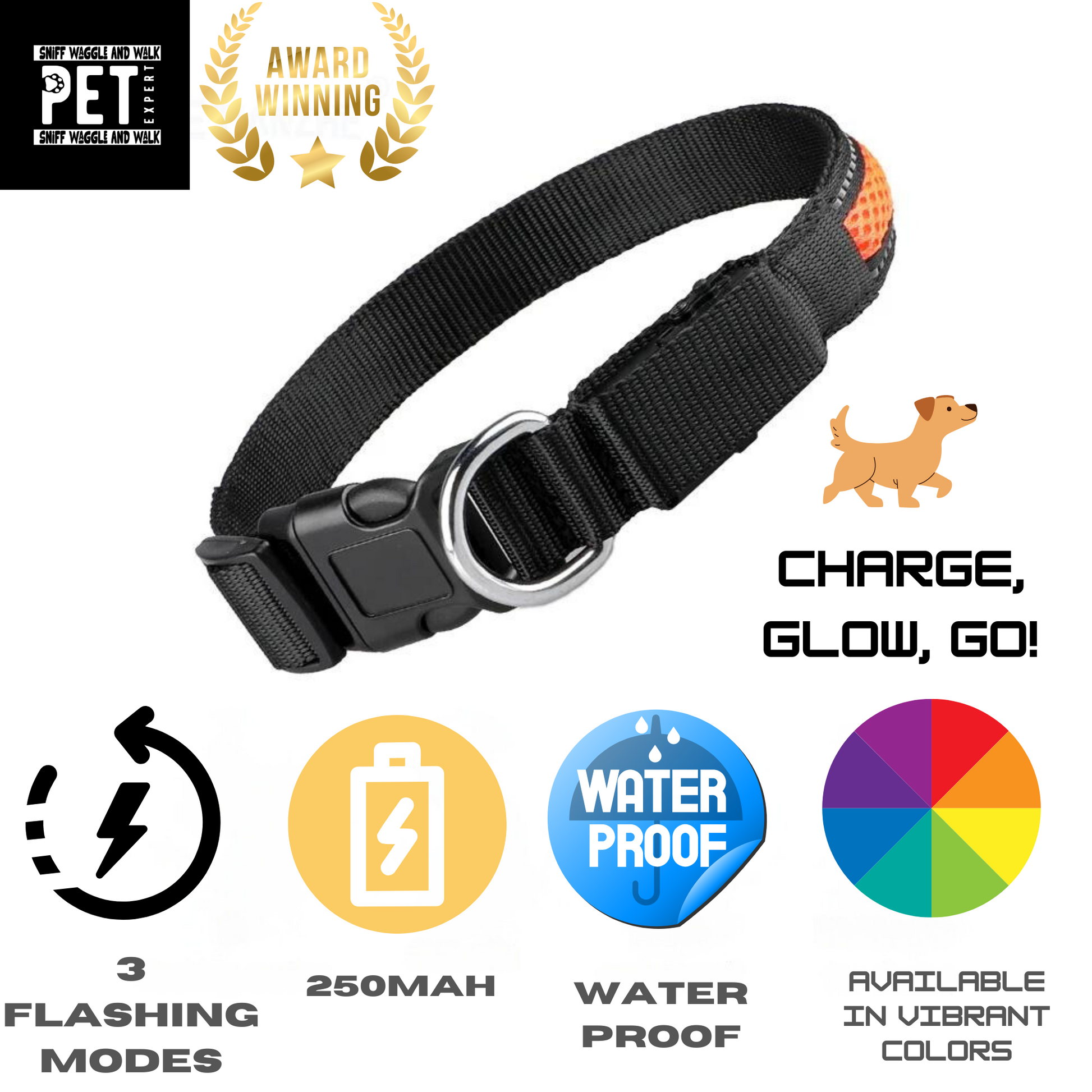 rechargeble dog collar led