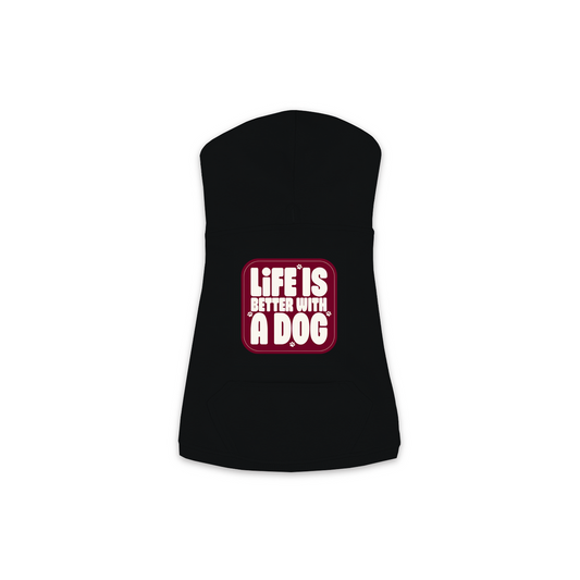 Life Is Better With A Dog Hoodie — Black, Extra Small (XS)