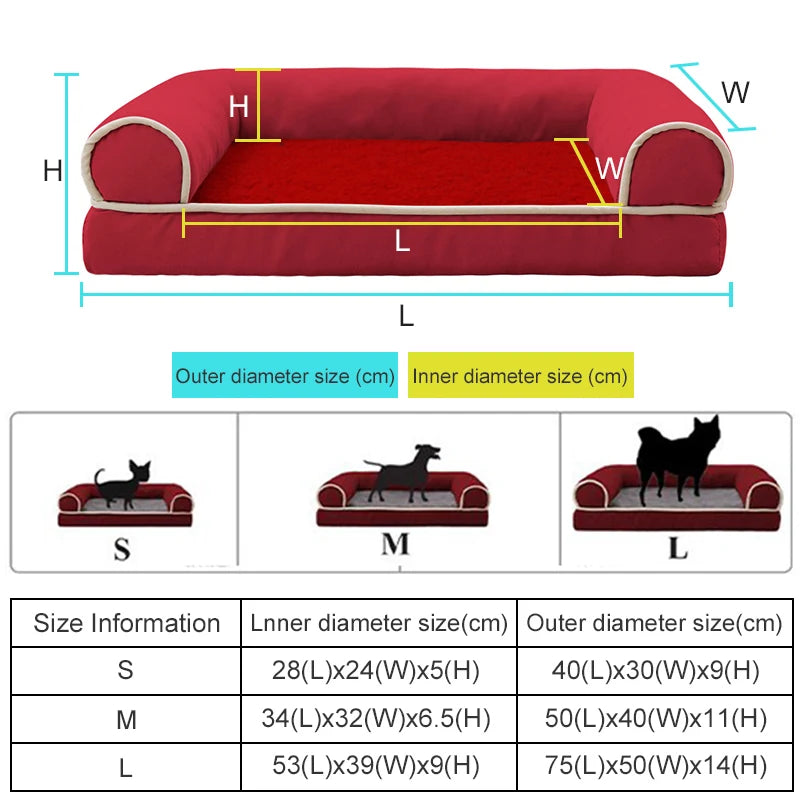 Pet Dog luxury Sofa Square Bed - Sniff Waggle And Walk