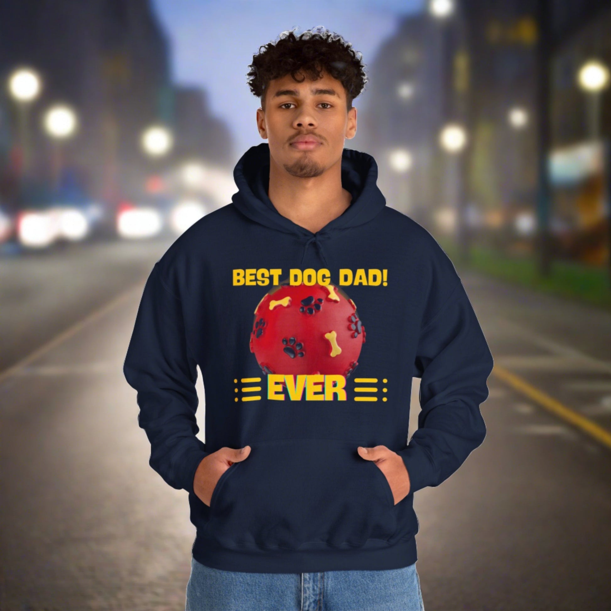 "Best Dog Dad Ever" Hooded Sweatshirt - Sniff Waggle And Walk eco quality hooded sweatshirt