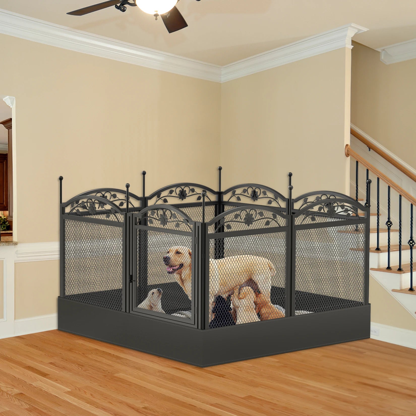 Foldable indoor dog fence for large and small dogs