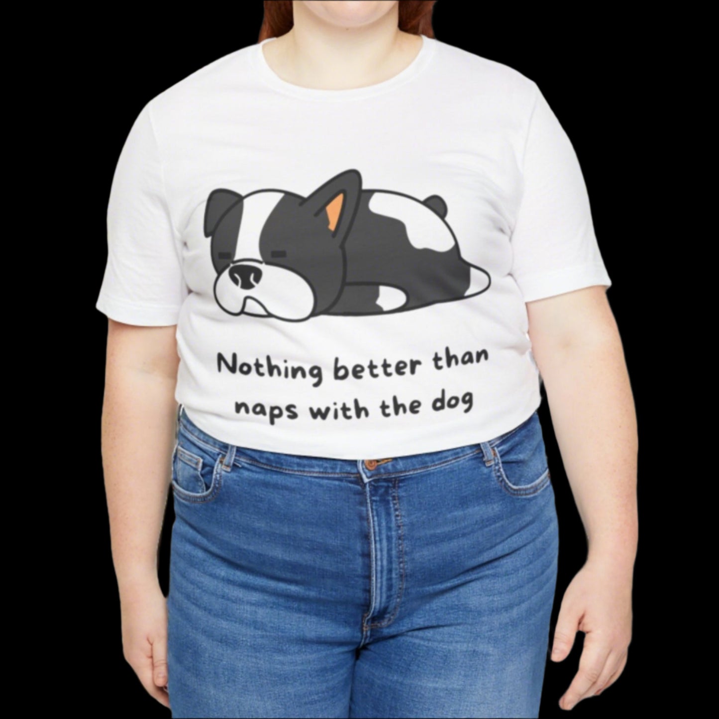 Nothing better than naps with the dog Unisex Jersey Short Sleeve T-shirt - Sniff Waggle And Walk white