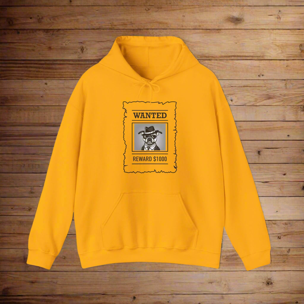 "Wanted" Hooded Sweatshirt - Sniff Waggle And Walk ornge dog lover gift