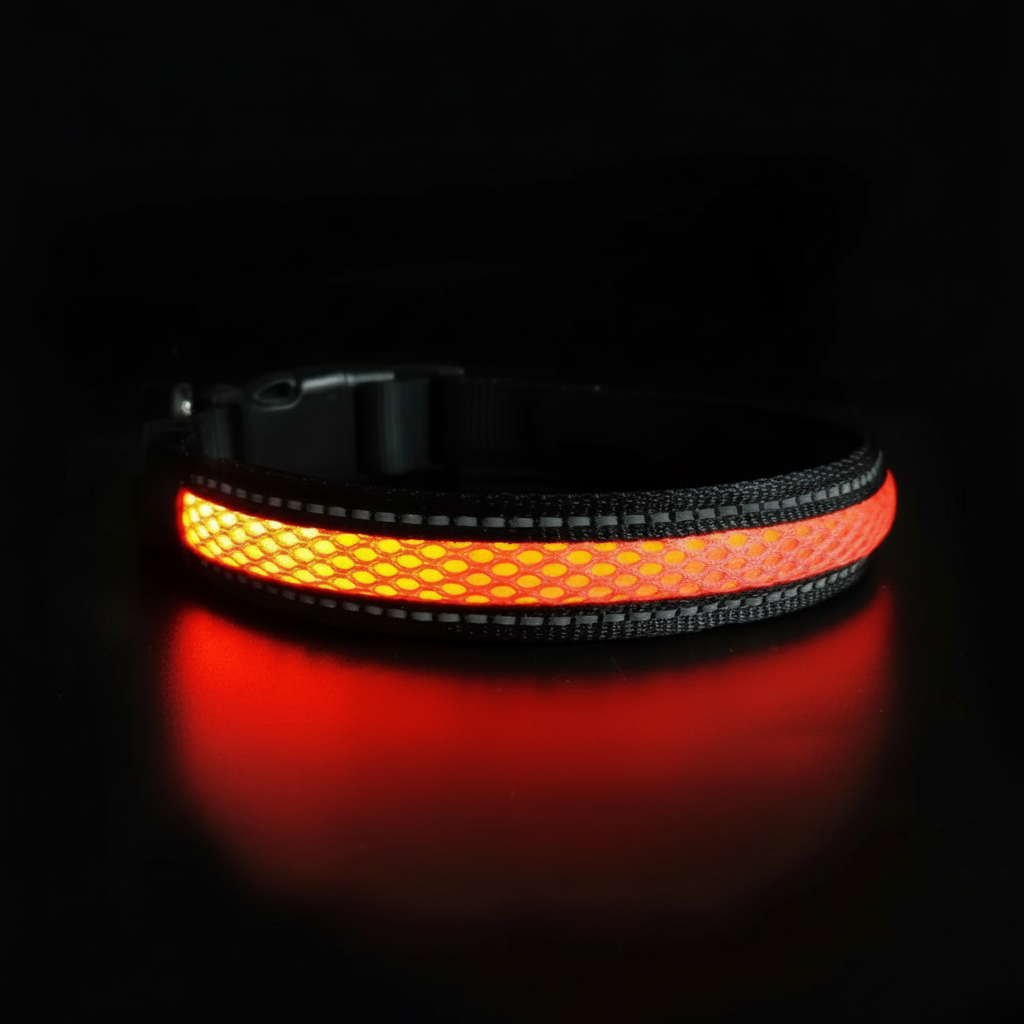 rechargeble led dog collar orange