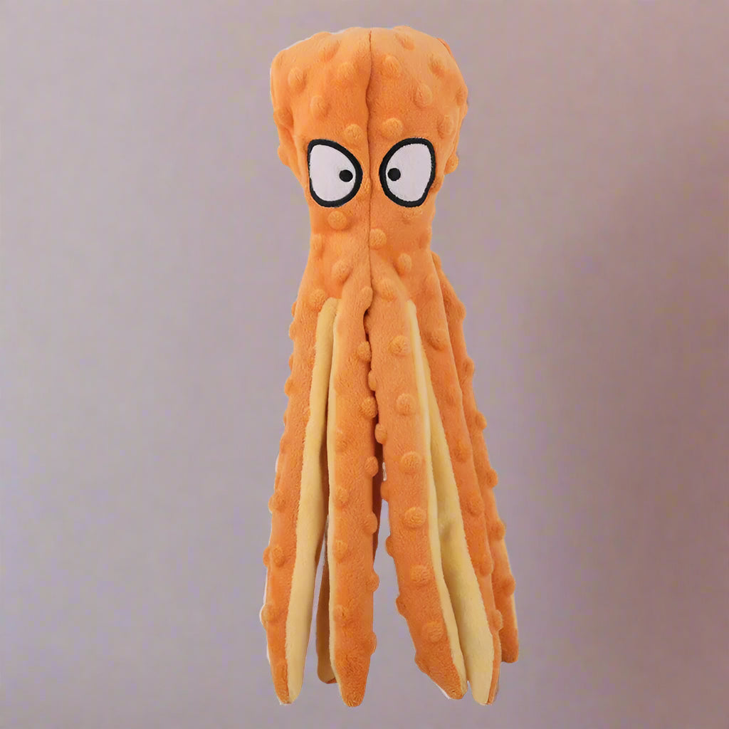 orange octopus dog toy. - Sniff Waggle And Walk