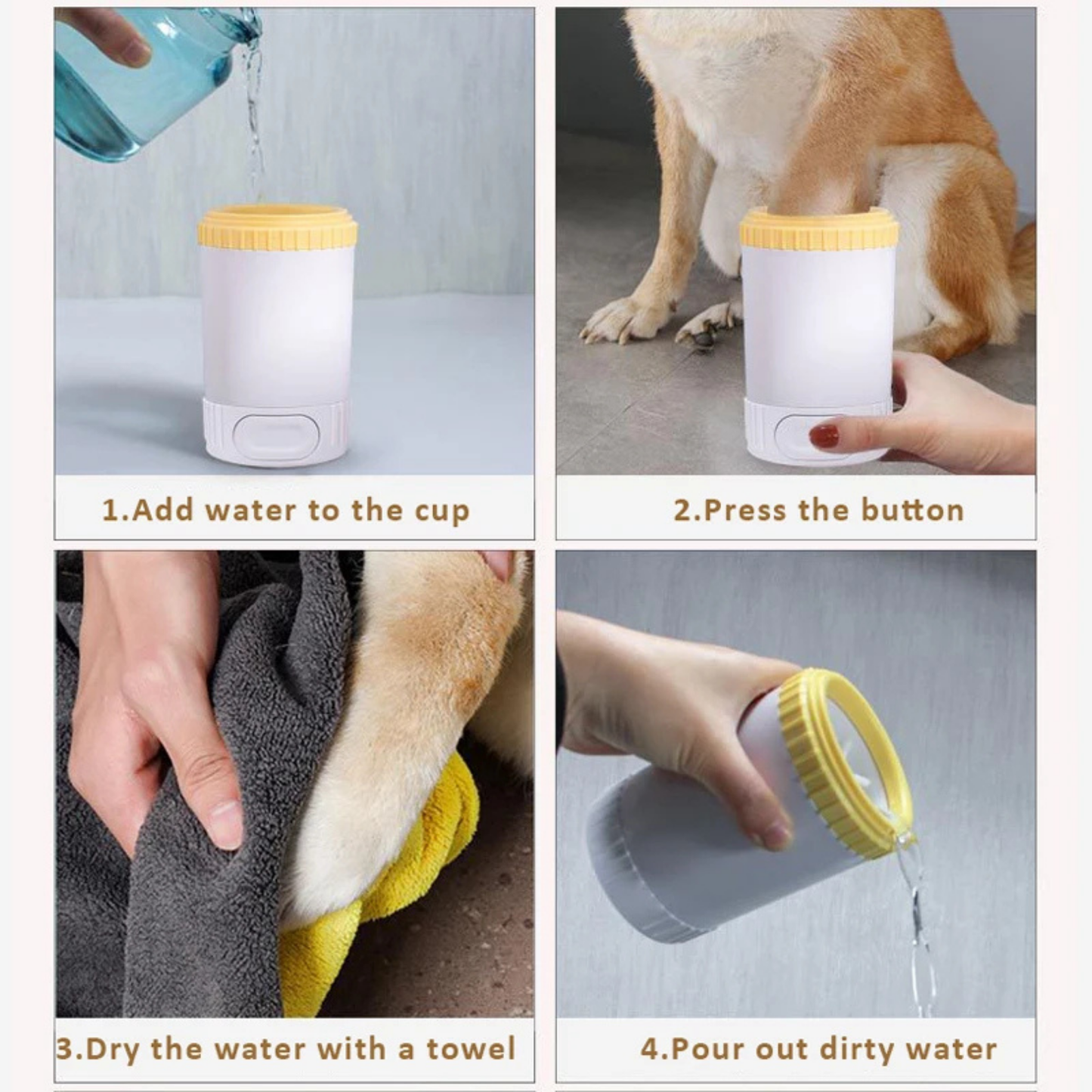 dog paw cleaner instructions