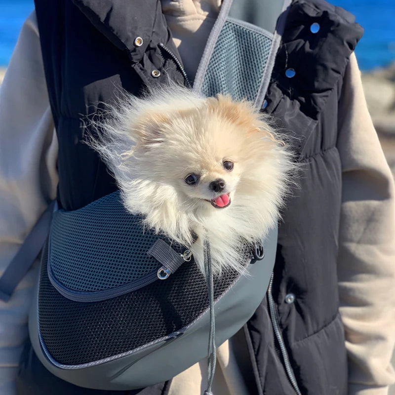 dog shoulder Pet Carrier. - Sniff Waggle And Walk