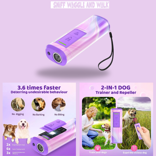 PawShield™ EchoSafe Trainer — Rechargeable Ultrasonic Dog Trainer & LED Light (Pink)