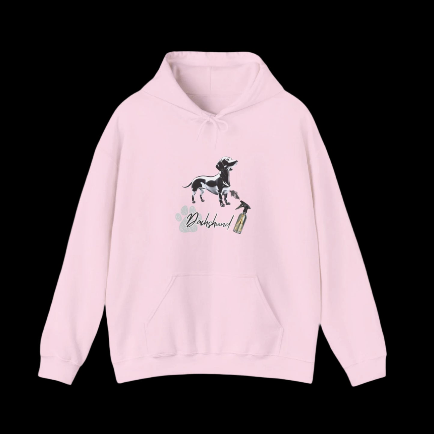 pink dachshund hoodie, dachshund art hoodie, dachshund lover gift, dog lover hoodie, streetwear hoodie, dachshund spray paint design, metal dachshund hoodie, artistic dachshund sweatshirt, dog mom hoodie, sausage dog hoodie sweatshirt premium pink