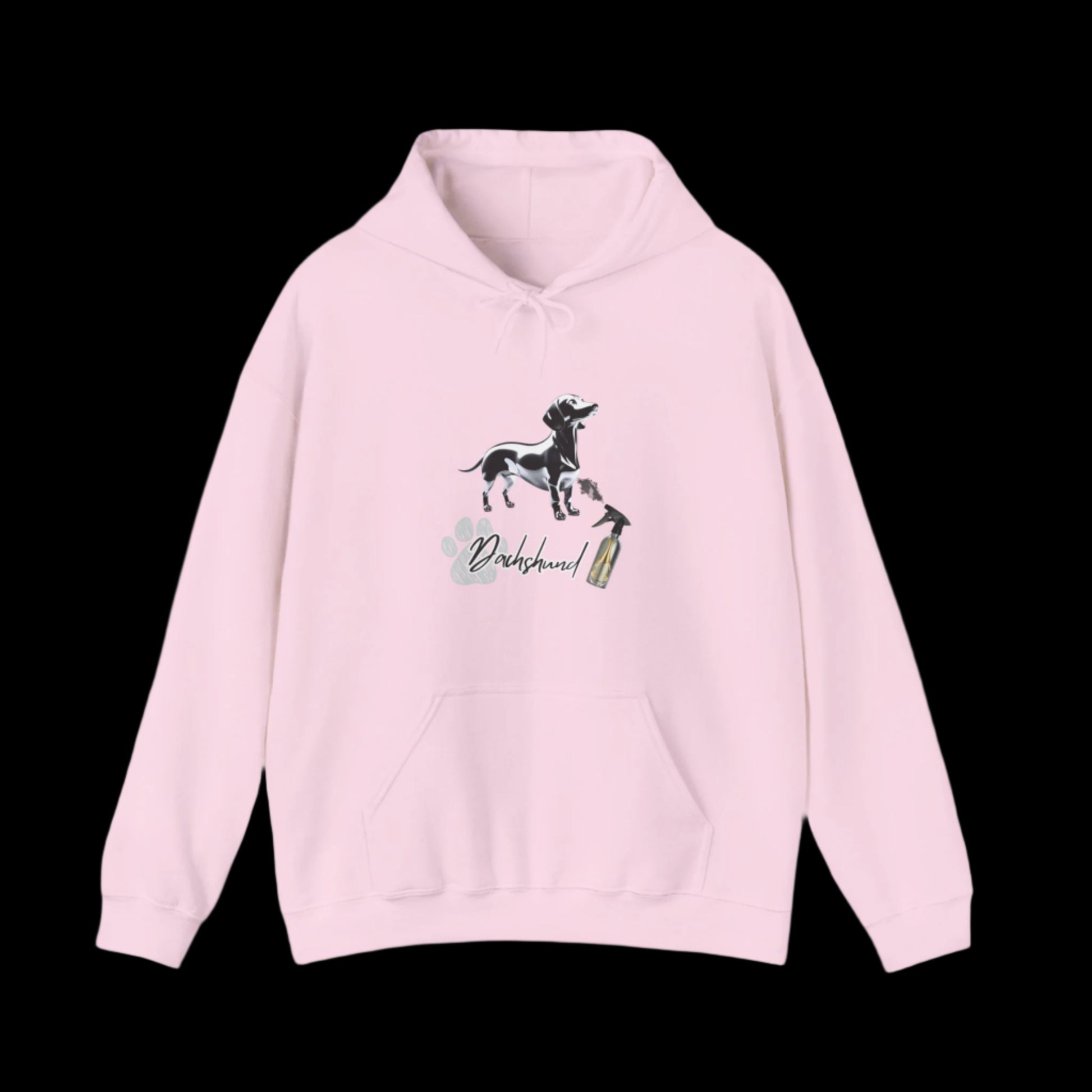 pink dachshund hoodie, dachshund art hoodie, dachshund lover gift, dog lover hoodie, streetwear hoodie, dachshund spray paint design, metal dachshund hoodie, artistic dachshund sweatshirt, dog mom hoodie, sausage dog hoodie sweatshirt premium pink
