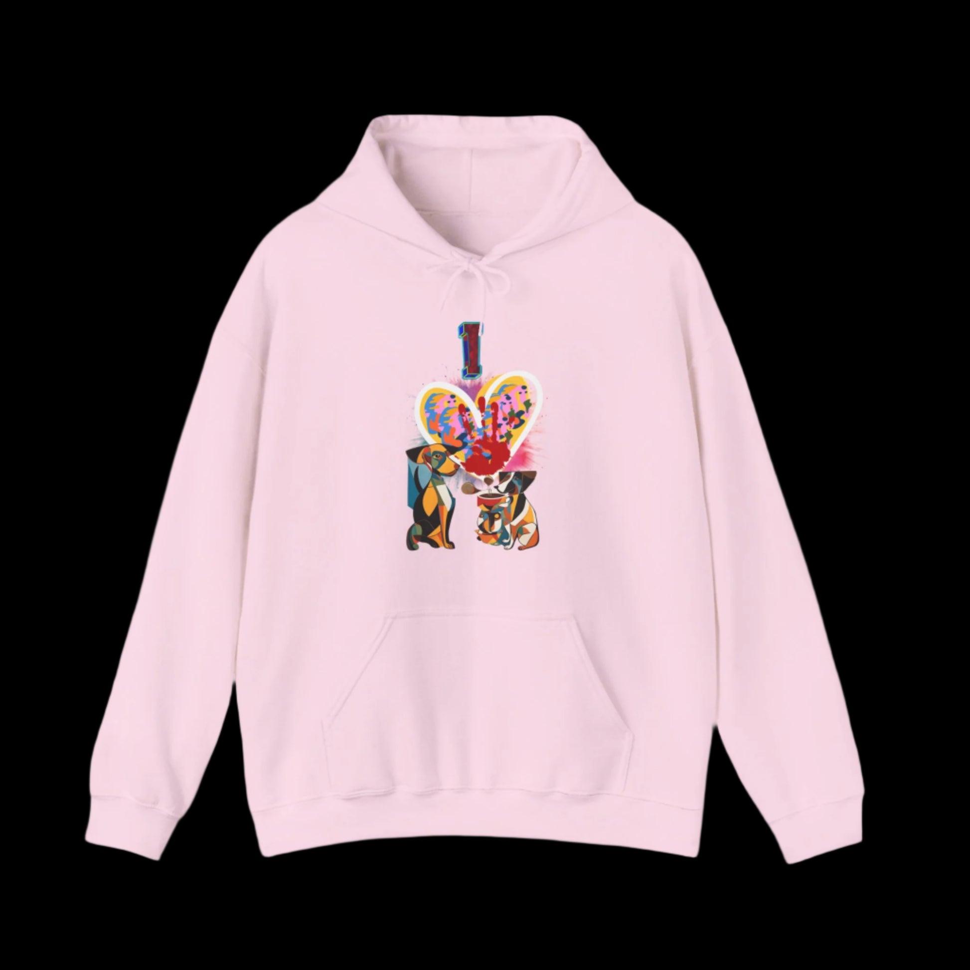 pink i love dogs hoodie premium