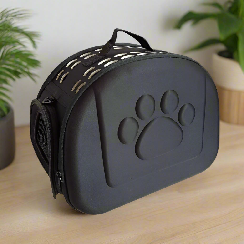 Quality Travel Pet Bag - Sniff Waggle And Walk black