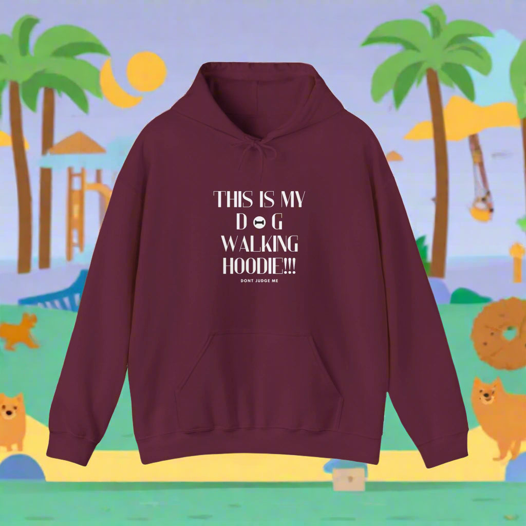 Unisex "THIS IS MY DOG WALKING HOODIE" Hooded Sweatshirt - Sniff Waggle And Walk beige funny dog clothing
