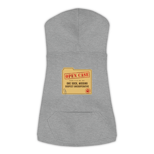 Prime Suspect dog hoodie in granite heather grey, sizes L to 3XL