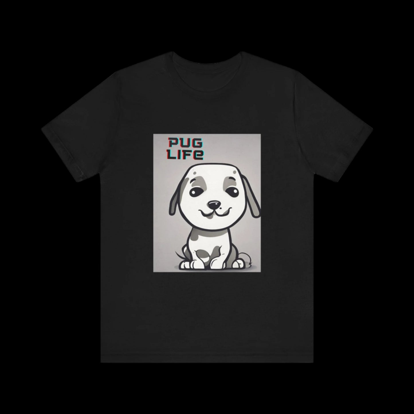 PUG LIFE Unisex Jersey Short Sleeve Tee - Sniff Waggle And Walk black dog tshirt