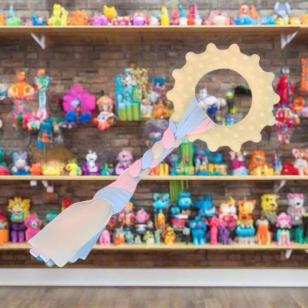 puppy toys Dog Chew Toy: Pink Rubber Durable Molars Training Toys. - Sniff Waggle And Walk